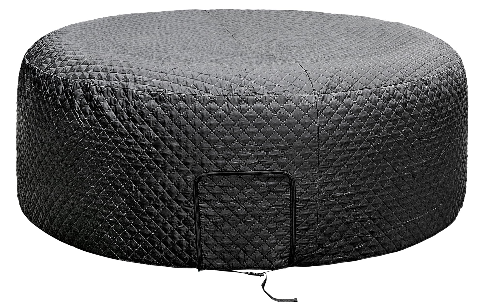 Tlswshsy front view of the cover on round hot tub showing full protection and heat retention