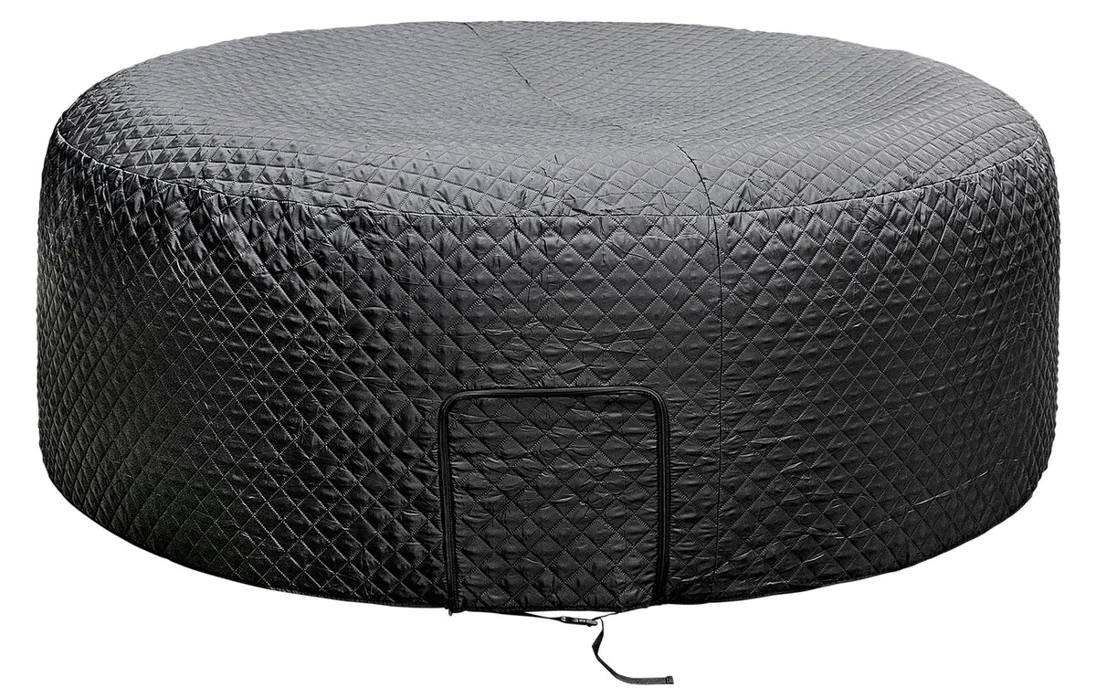 Tlswshsy front view of the cover on round hot tub showing full protection and heat retention