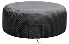 Tlswshsy front view of the cover on round hot tub showing full protection and heat retention