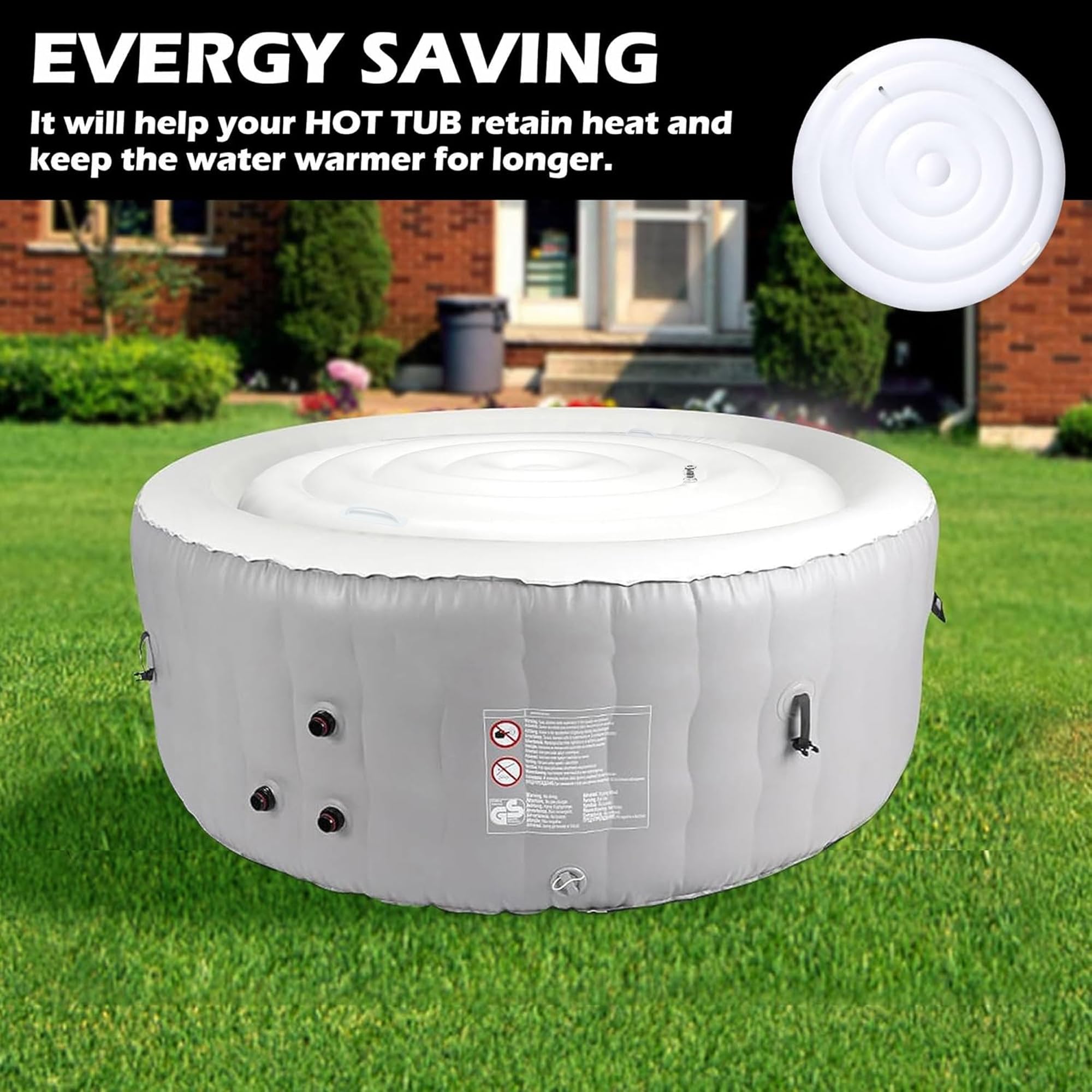 Tlswshsy cover fitted on hot tub under sunlight to retain heat