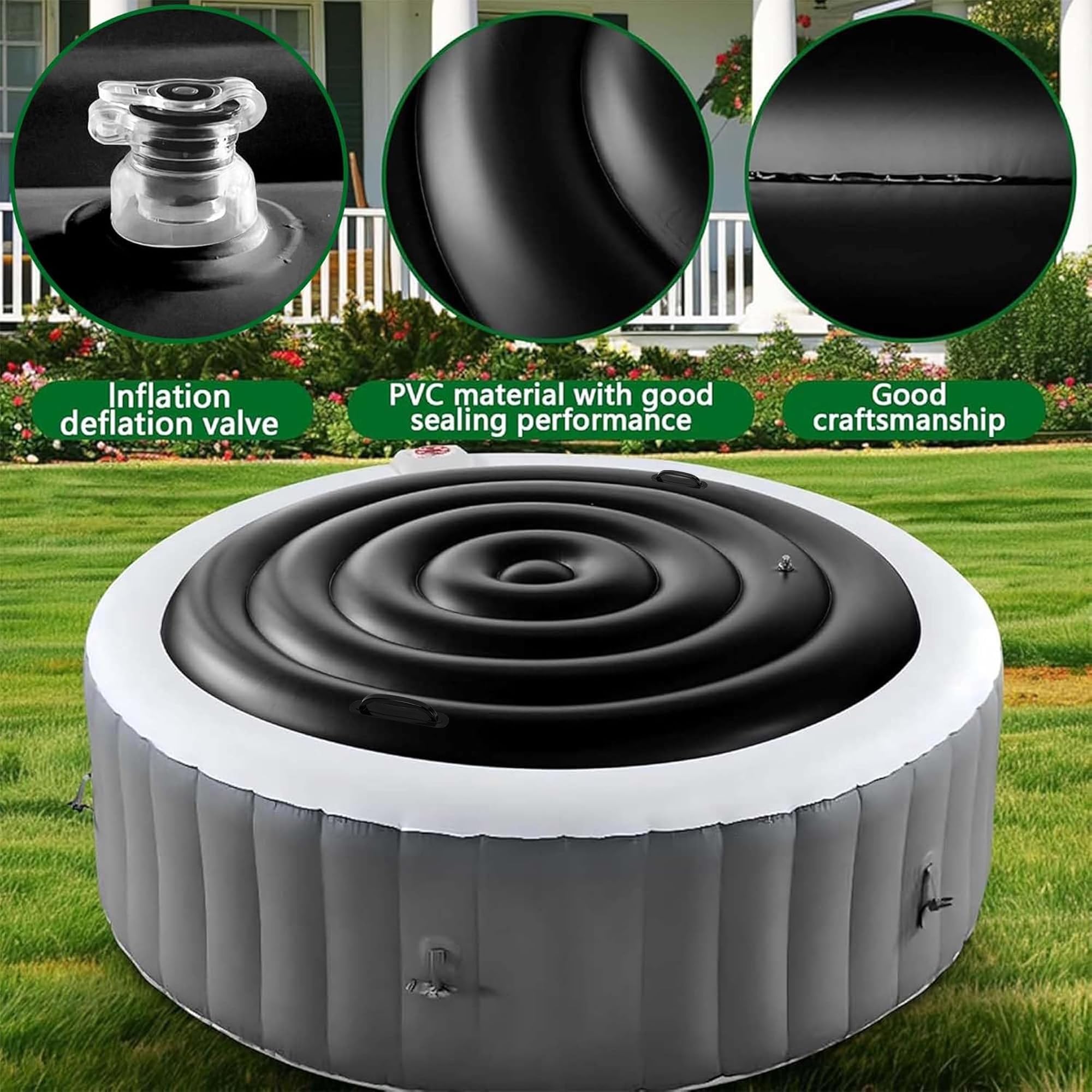 Tlswshsy valve detail with pump for quick inflation and effortless setup benefit