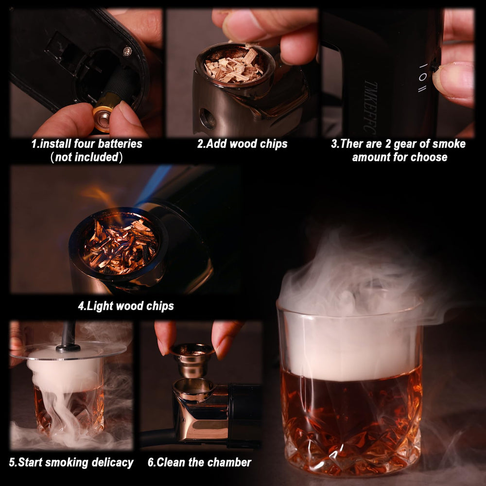 TMKEFFC four wood chip flavors displayed for varied smoke profiles and flavor benefit
