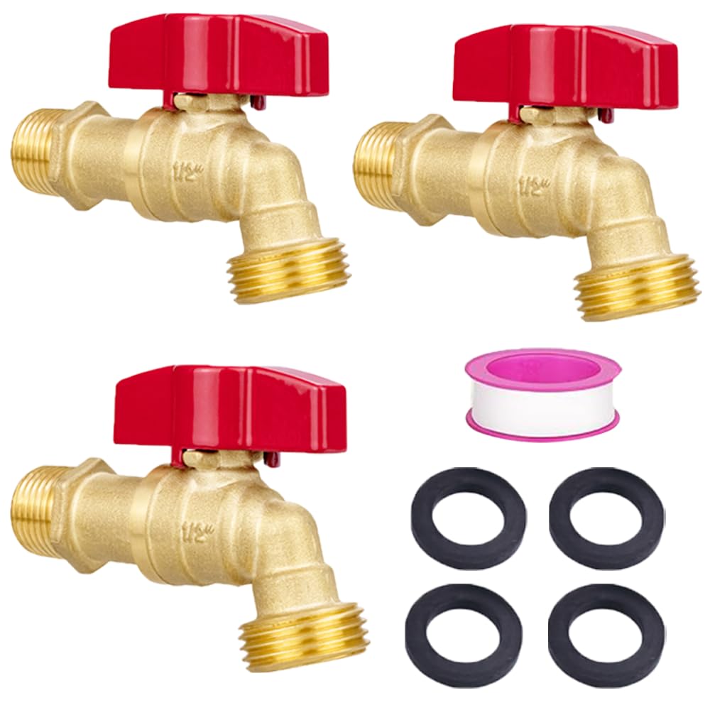 TMOK front view of brass hose bib showing robust build and dependable outdoor use