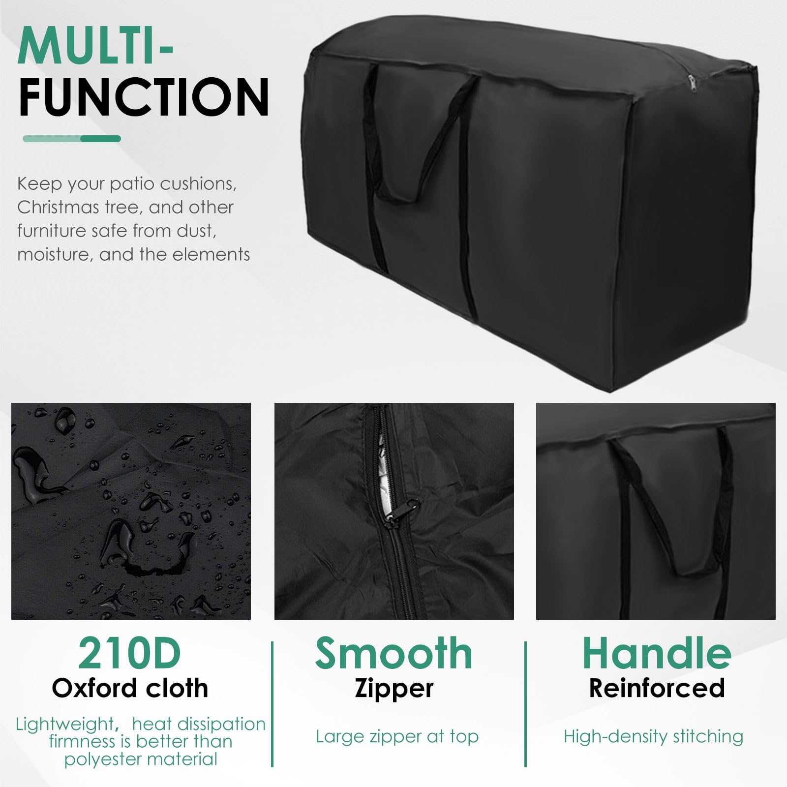 TMWEFUSC zipper and double-stitched seam detail for secure sealing