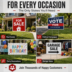 TN Supplies H stake supporting corrugated sign for clear roadside visibility