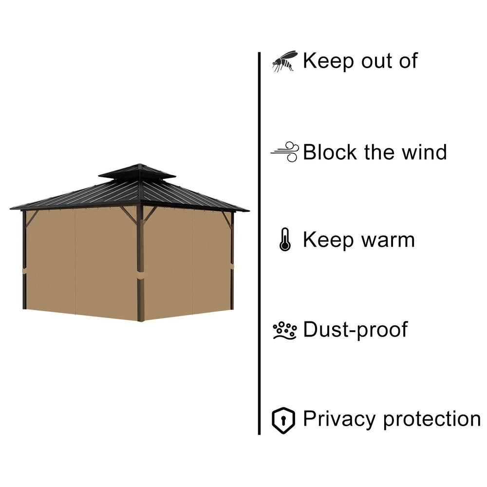 Tngan gazebo installed on patio demonstrating privacy and sun protection benefit