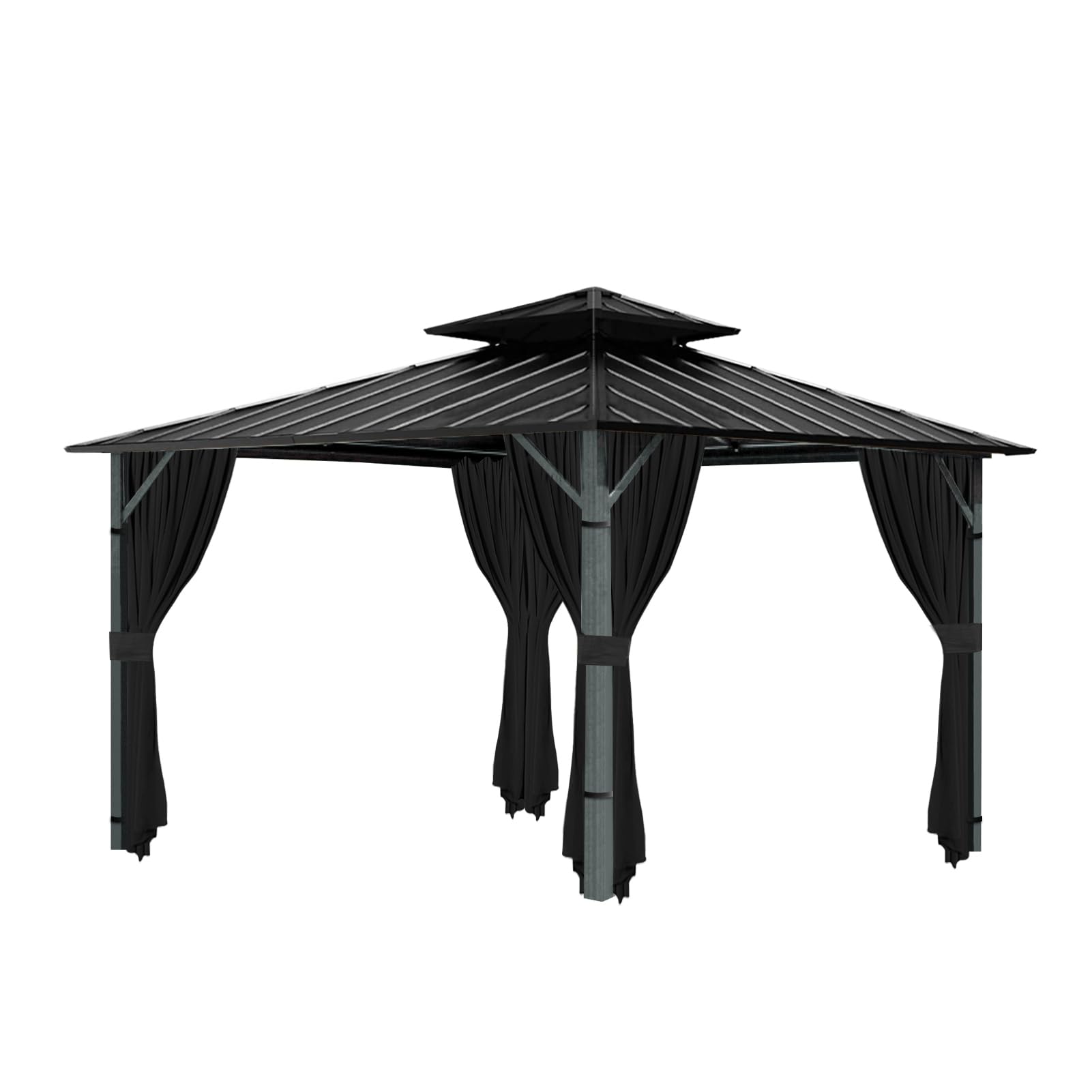 Tngan patio lifestyle scene showing curtains closed for private family gathering and comfort