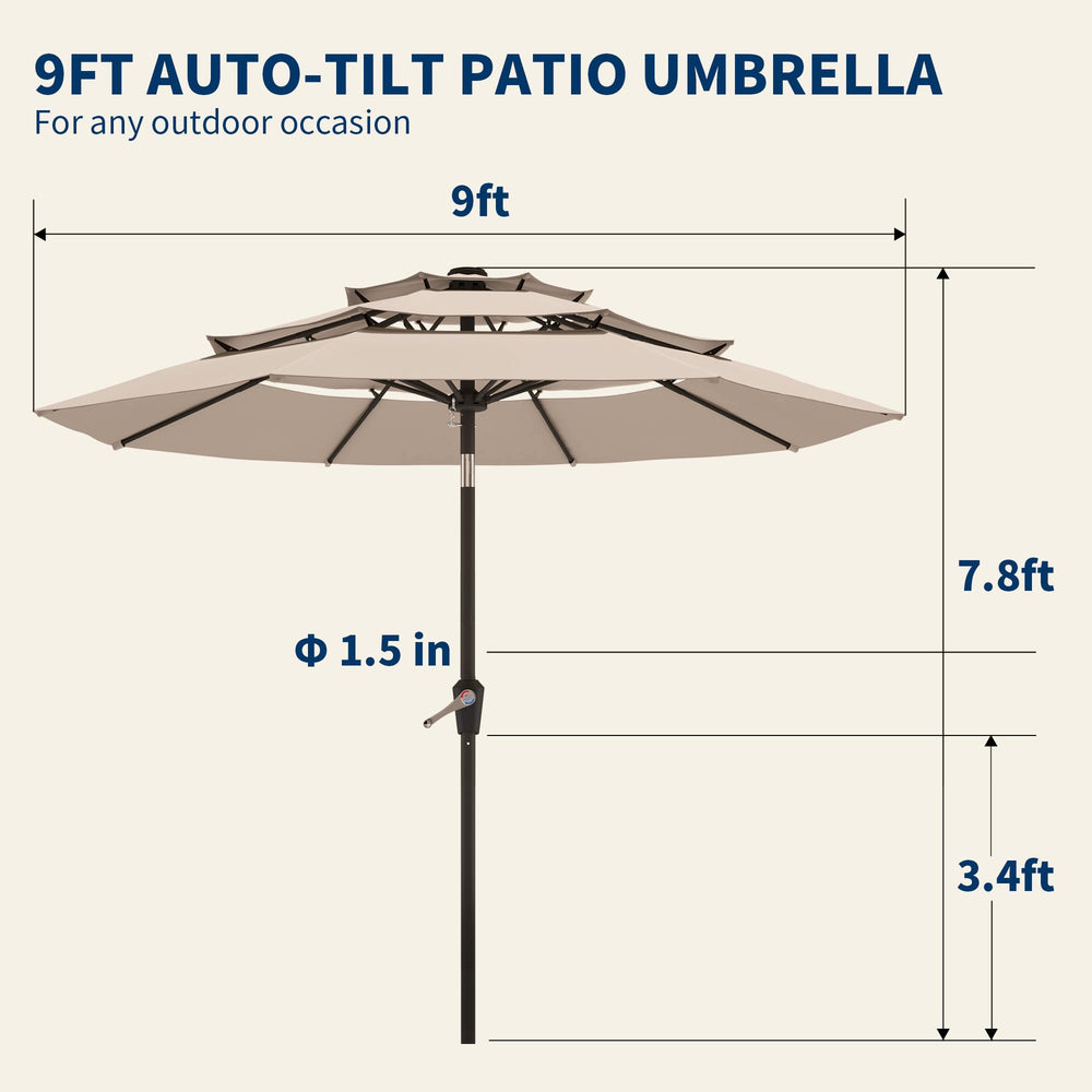 Tobeos powder-coated pole and 1.5 inch diameter detail for secure table fit