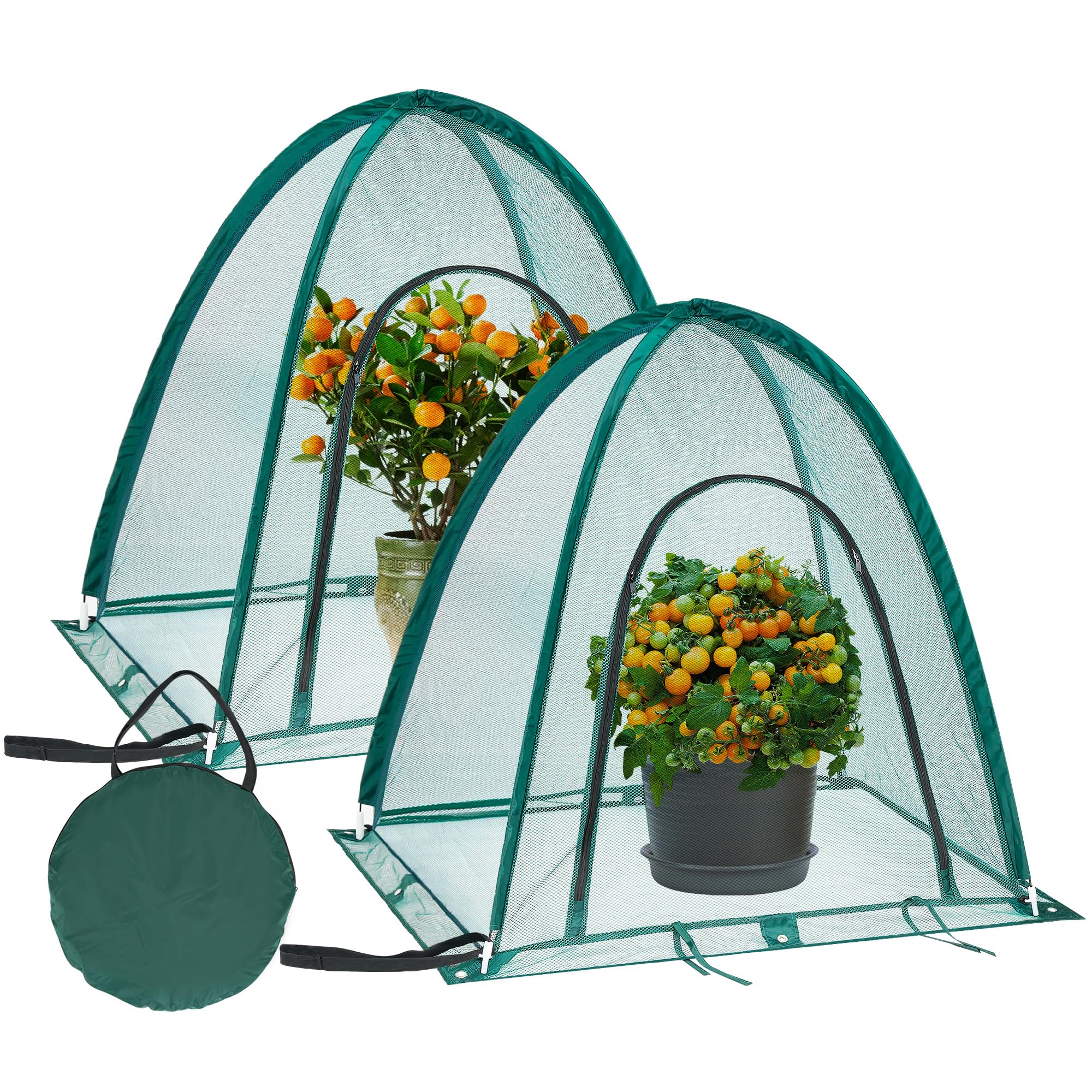 ToBoom front view of pop-up cover protecting seedlings, keeps pests away