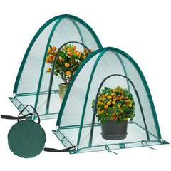 ToBoom front view of pop-up cover protecting seedlings, keeps pests away