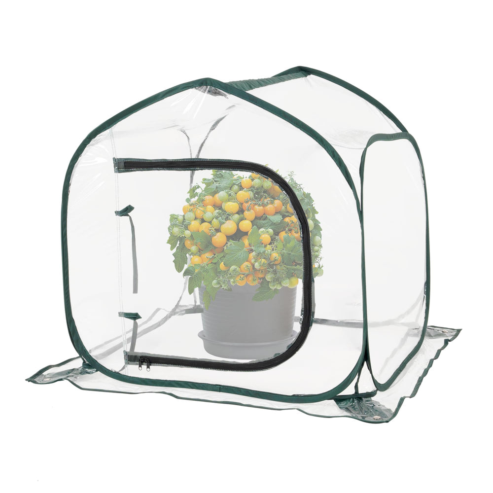 ToBoom front view of greenhouse showing clear cover and accessibility benefit