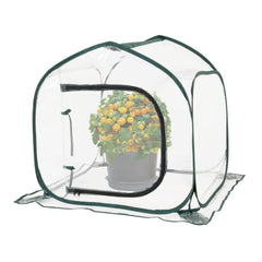 ToBoom front view of greenhouse showing clear cover and accessibility benefit
