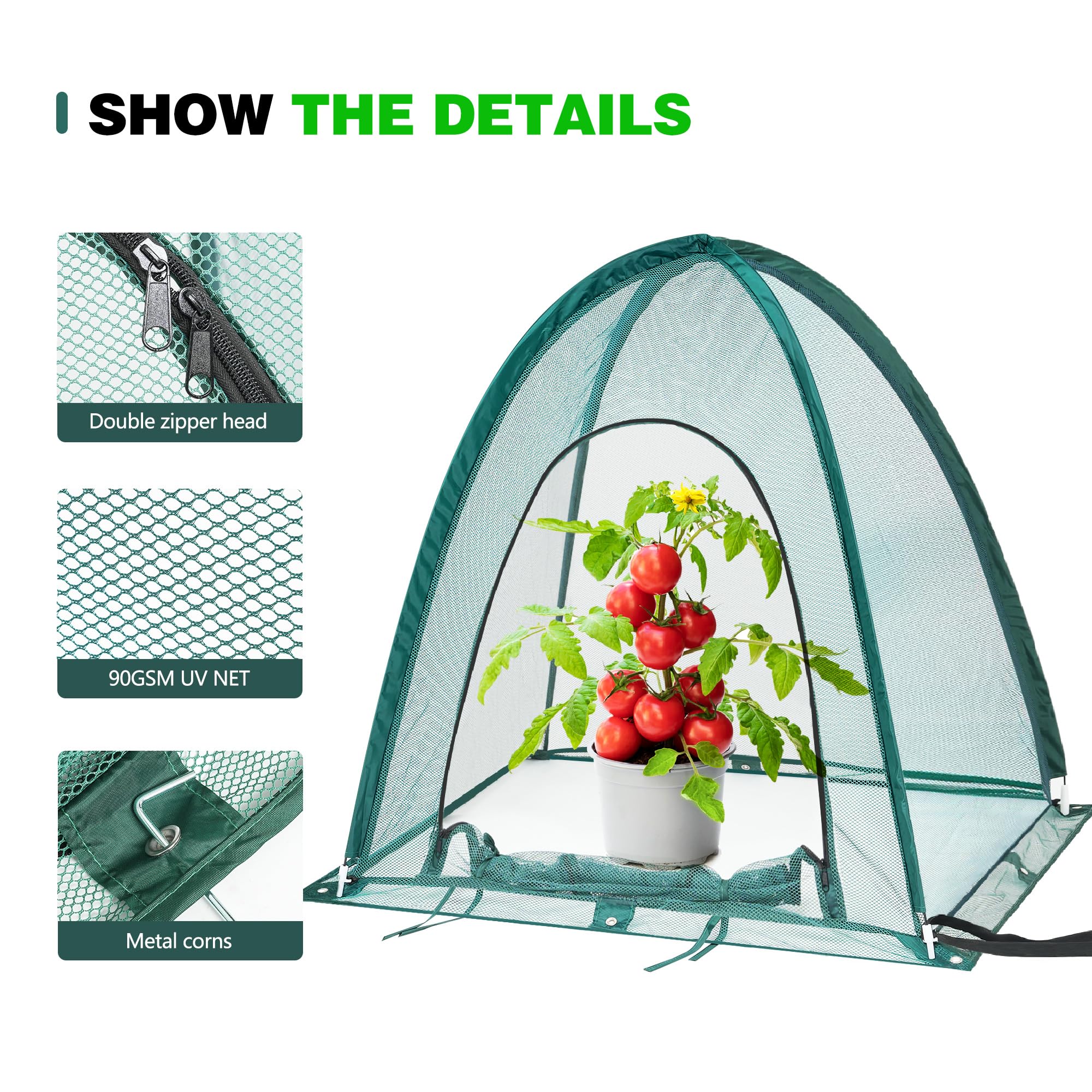 ToBoom close-up of fine green mesh texture providing airflow and protection