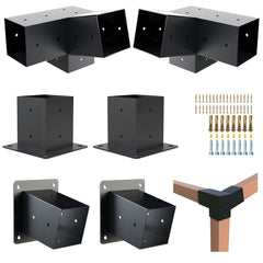 TOCRETOARE front view of boxed pergola bracket kit showing contents and durable finish