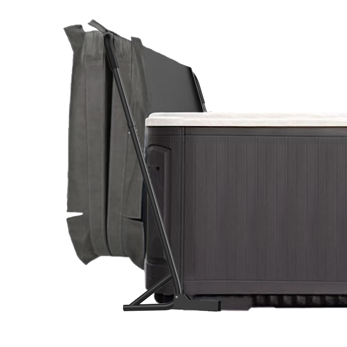 TOCRETOARE front view installed showing neat cover storage and easy access