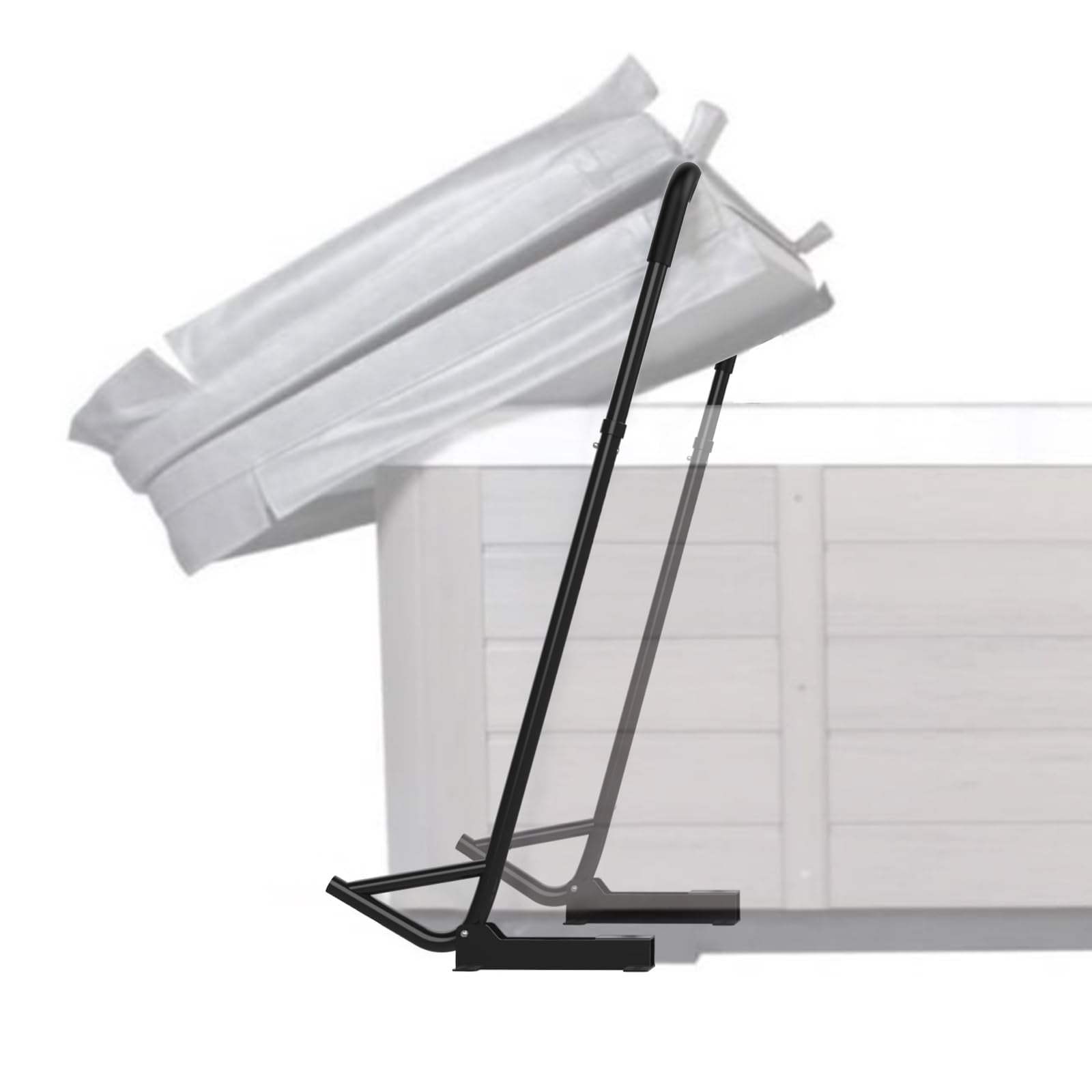 TOCRETOARE front view lift installed showing secure spa cover storage and easy access