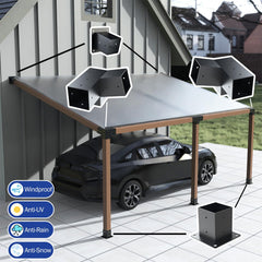 TOCRETOARE bracket mounted on a 4x4 post demonstrating the 15° slope for improved drainage