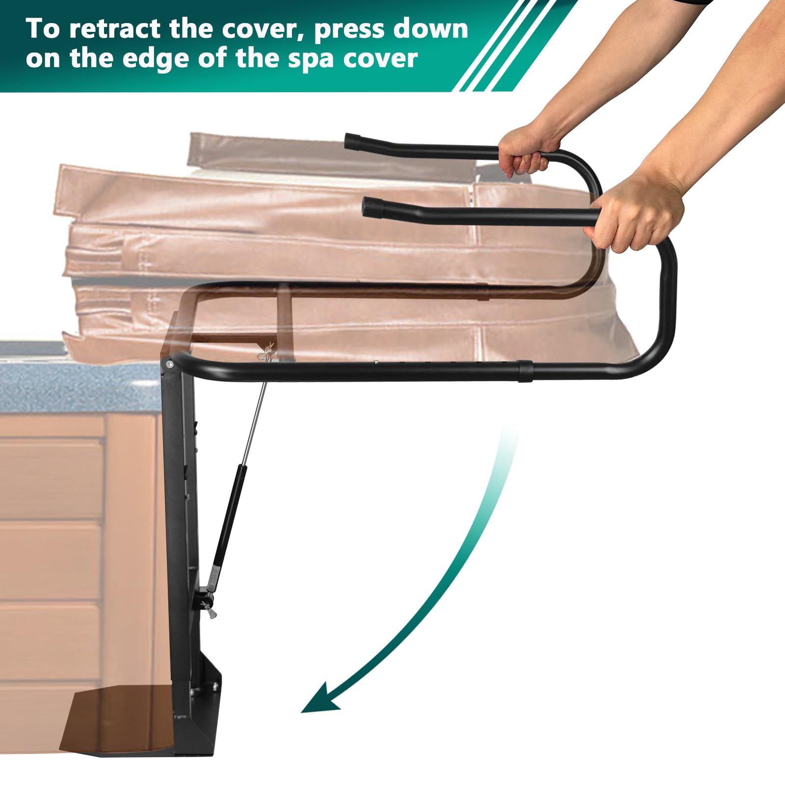 TOCRETOARE lifter in use with open cover demonstrating single-person handling benefit