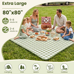 TOFANCO open 80x80 blanket showing full seating area for groups