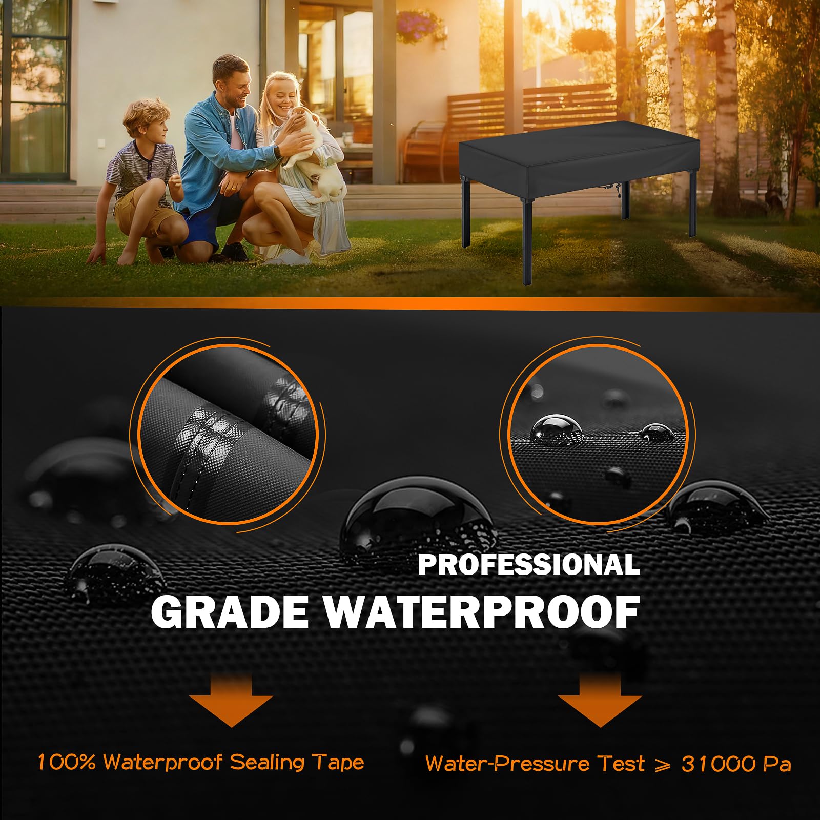 TOHONFOO fabric texture 600D Oxford, durable tear resistance