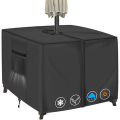 TOHONFOO front view of square patio table cover showing full fit and protection