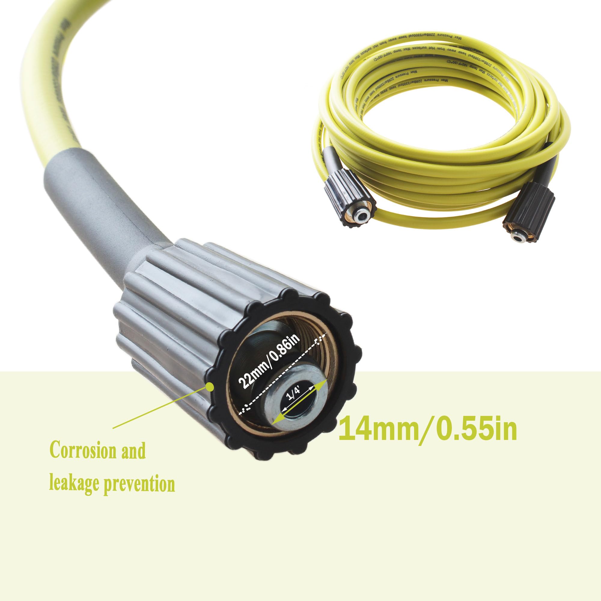 TOKDOOT hose connection ends close-up demonstrating secure Ryobi-compatible threading