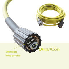 TOKDOOT hose connection ends close-up demonstrating secure Ryobi-compatible threading
