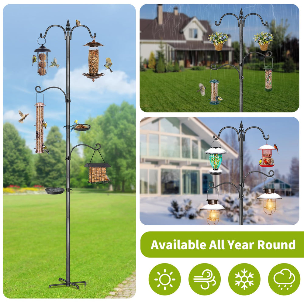 TOKPLNU feeders and hummingbird using hooks showing bird-attracting benefit