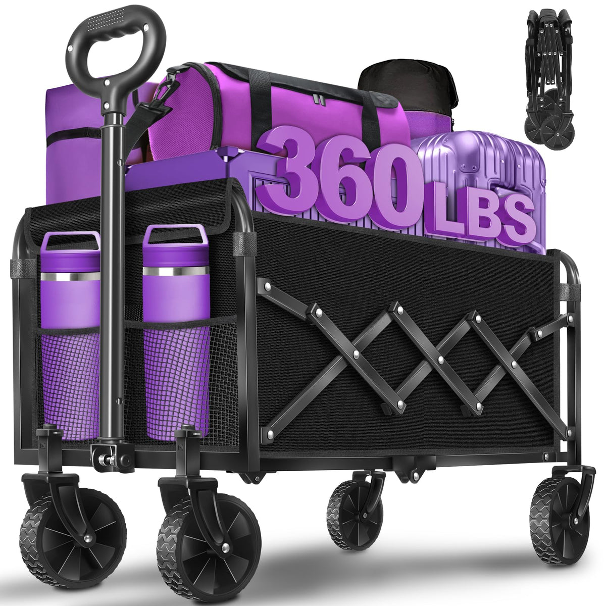 TOKXTIK wagon cart front view showing roomy interior and durable frame for heavy loads