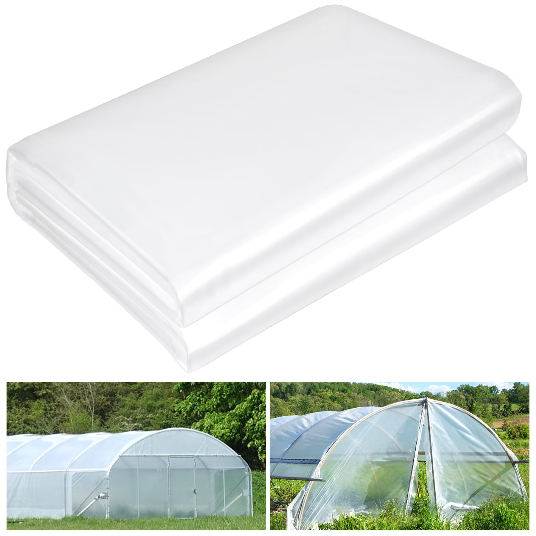 ToLanbbt front view of clear greenhouse sheet showing coverage benefit