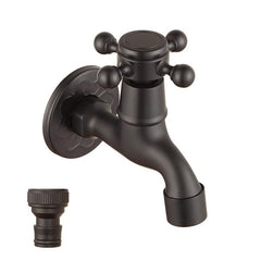 TOLIWEL front view of wall-mounted faucet showing solid brass durability