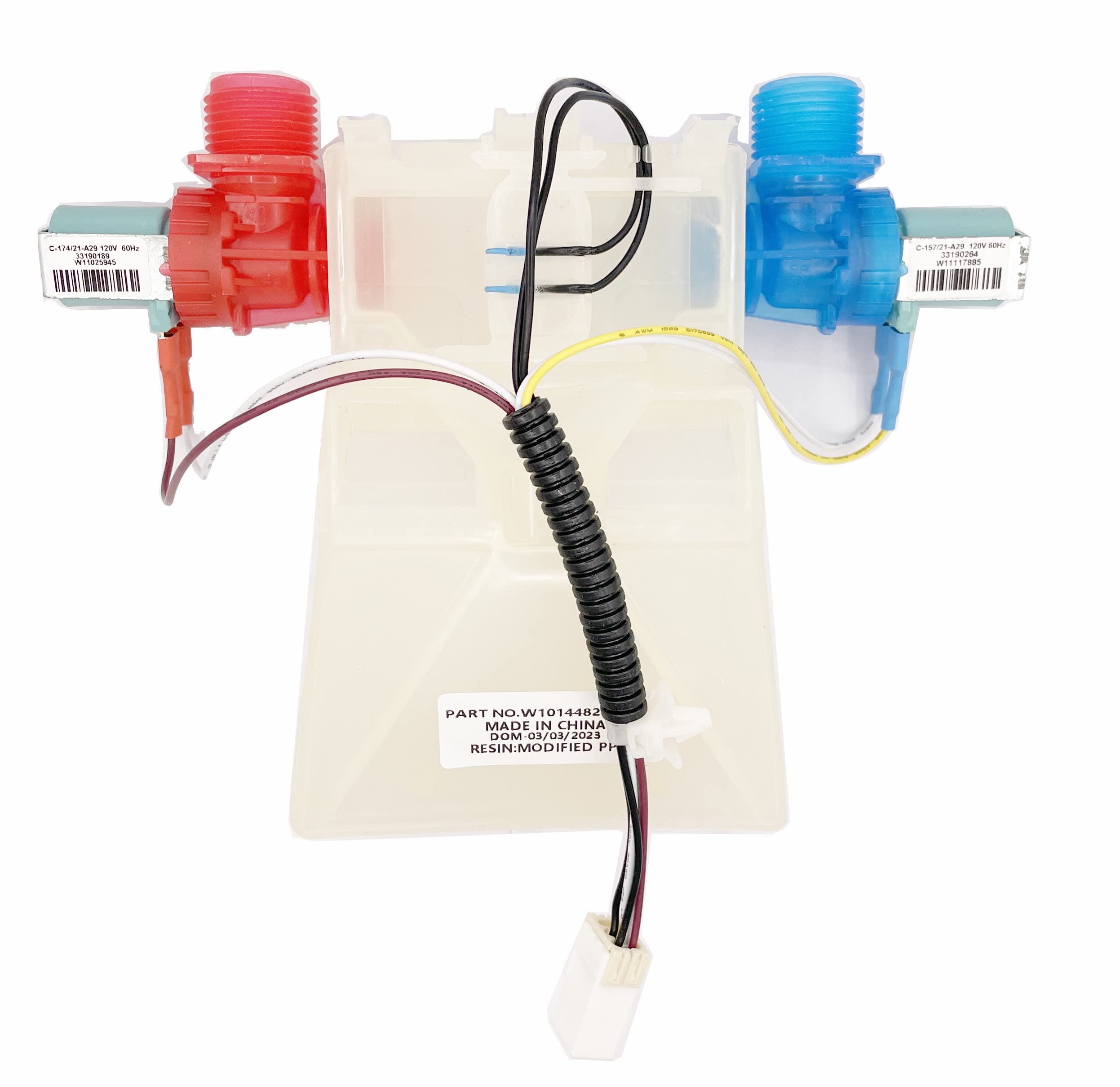 Tolxh front view of washer water inlet valve showing fit and reliable replacement