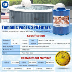 Tomanic installed in spa filter housing demonstrating easy replacement and correct fit