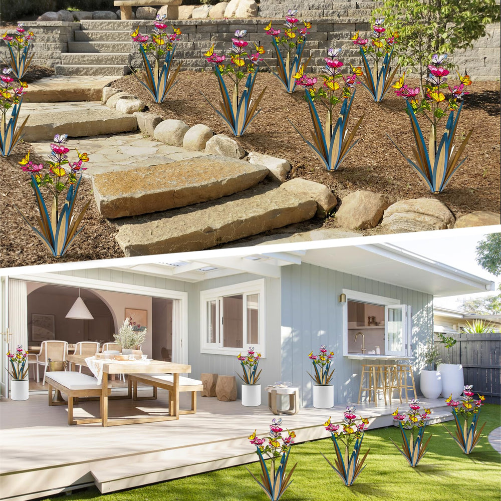 TOMBABY butterfly stakes along a garden path creating focal points and movement