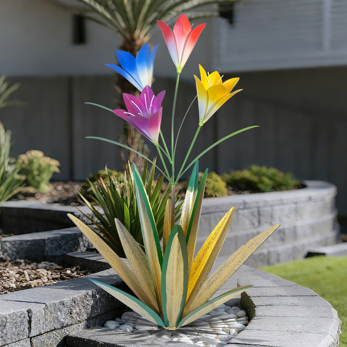 TOMBABY front view of agave lily sculpture adding visual interest