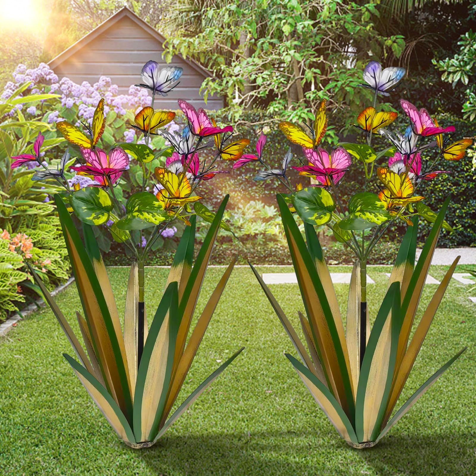 TOMBABY front view showing light green agave butterflies and curb appeal
