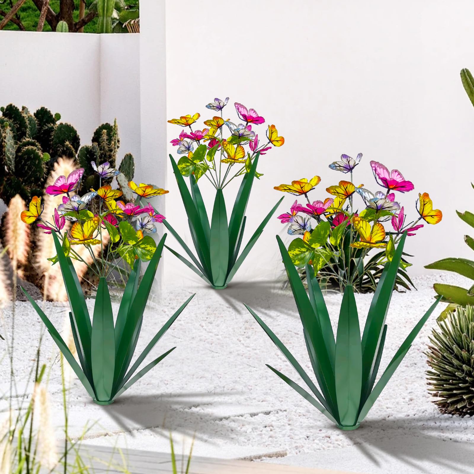 TOMBABY metal agave front view shows durable garden focal point and instant curb appeal