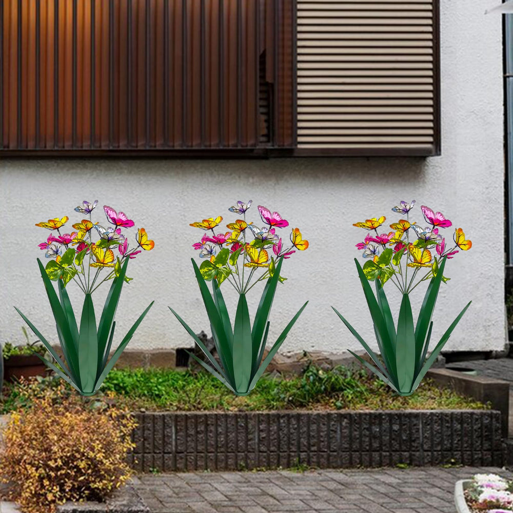 TOMBABY three-piece group styling creating layered visual interest in yard