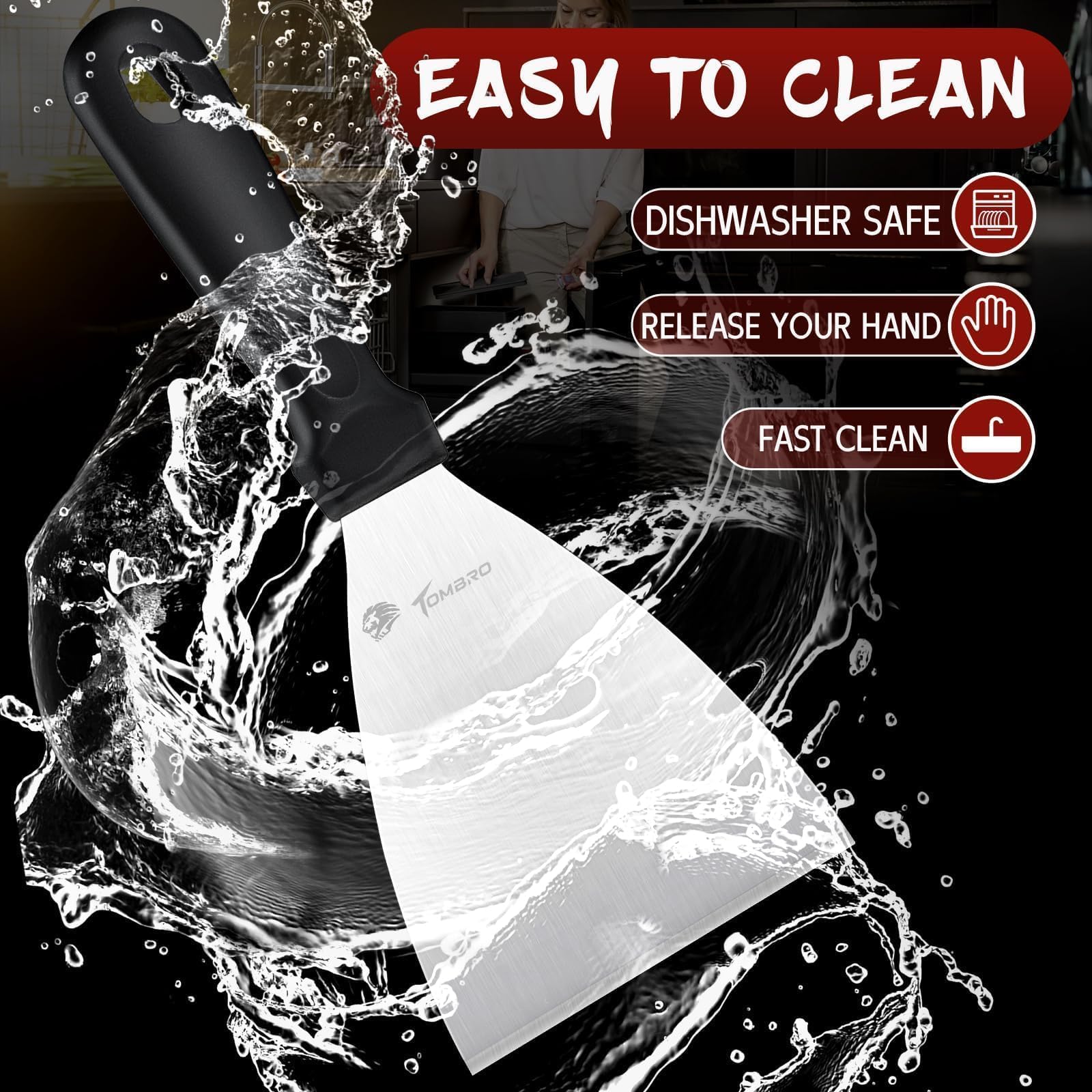 TOMBRO tools held in hand to show scale and ergonomic pressure control