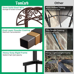 TomCare closeup of bronze finish highlighting weather-resistant metal