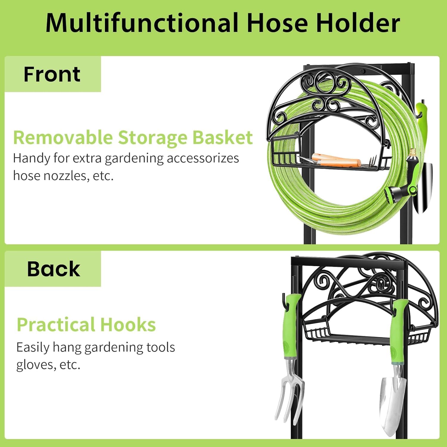 TomCare with hose wrapped showing capacity for up to 160ft hose and easy winding