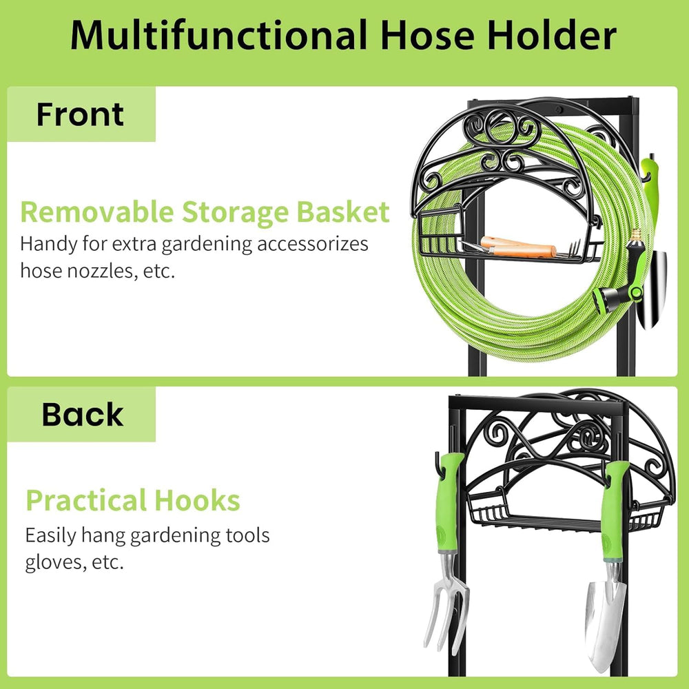 TomCare with hose wrapped showing capacity for up to 160ft hose and easy winding