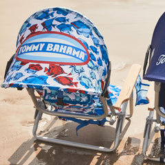 Tommy Bahama close-up of clip mechanism securing canopy to chair frame