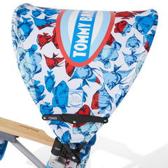 Tommy Bahama School of Fish fabric texture showing pattern and UPF protection