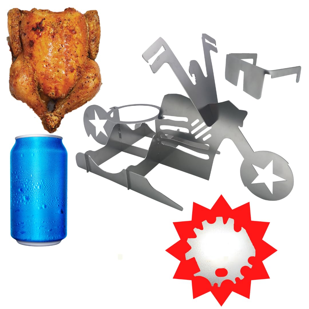 Tom's RiDICulous Things front view showing motorcycle chicken holder benefit of novelty and stability
