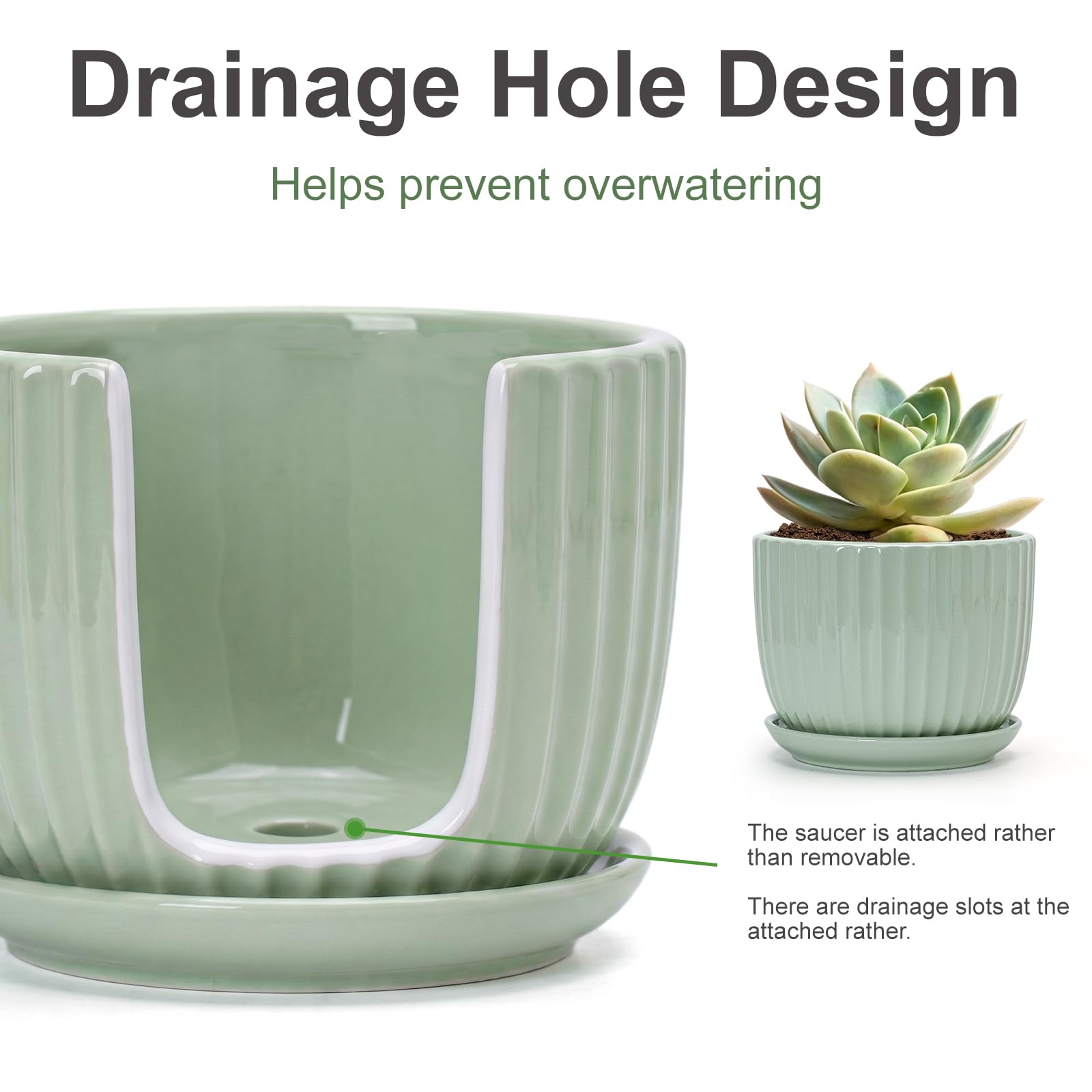 Ton Sin drainage hole detail demonstrating water control and plant health benefit