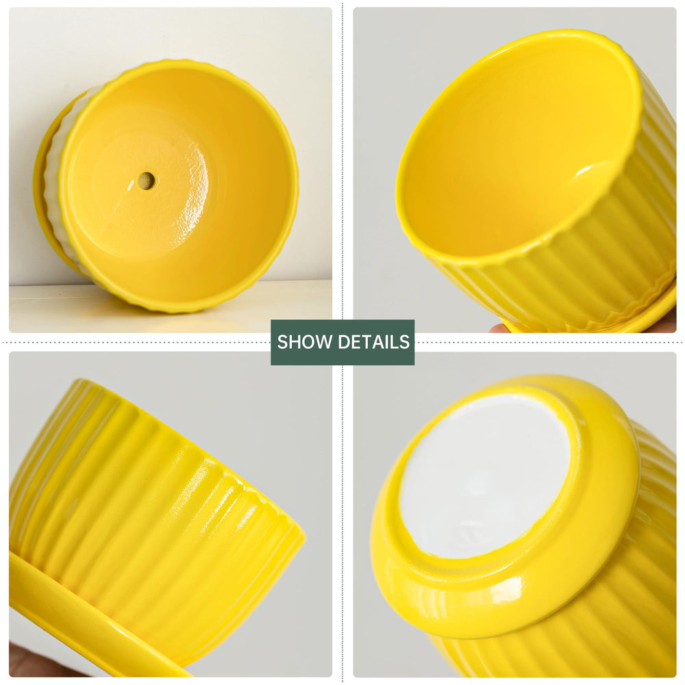 Ton Sin side profile of saucer and base fit showing stable placement and furniture protection