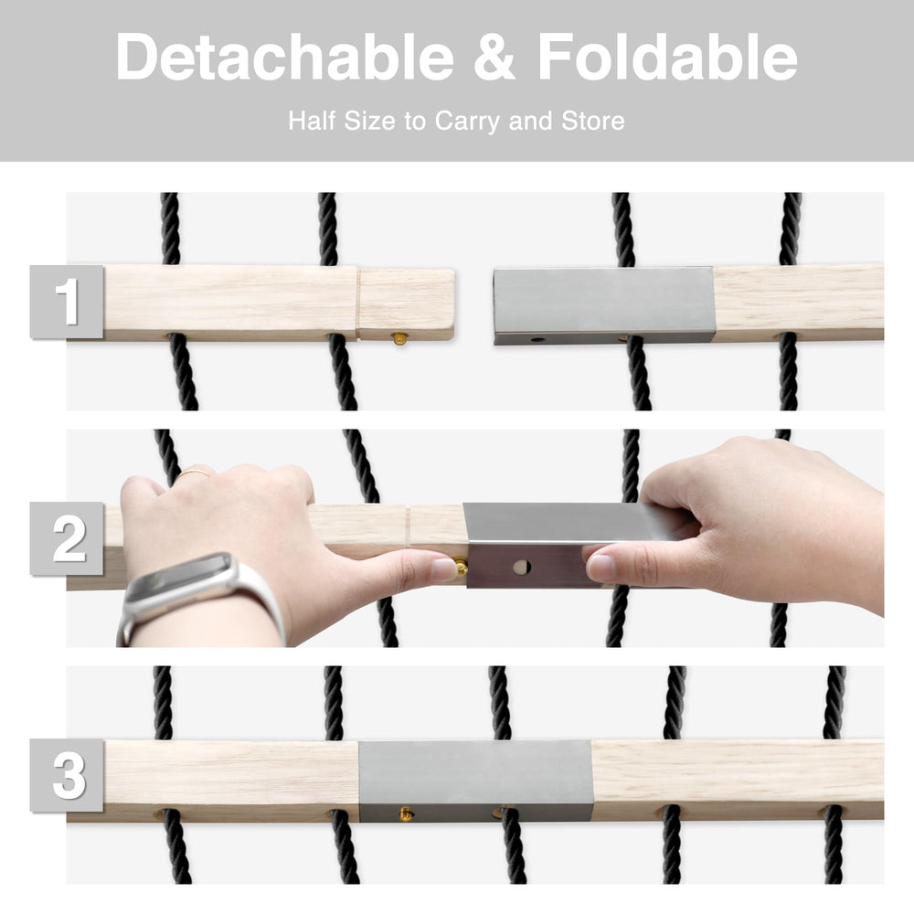 TONAHUTU rope and spreader bar close-up showing secure attachment and durability