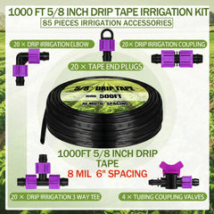 Tondiamo close-up of 8 mil drip tape texture, durable PE construction benefit