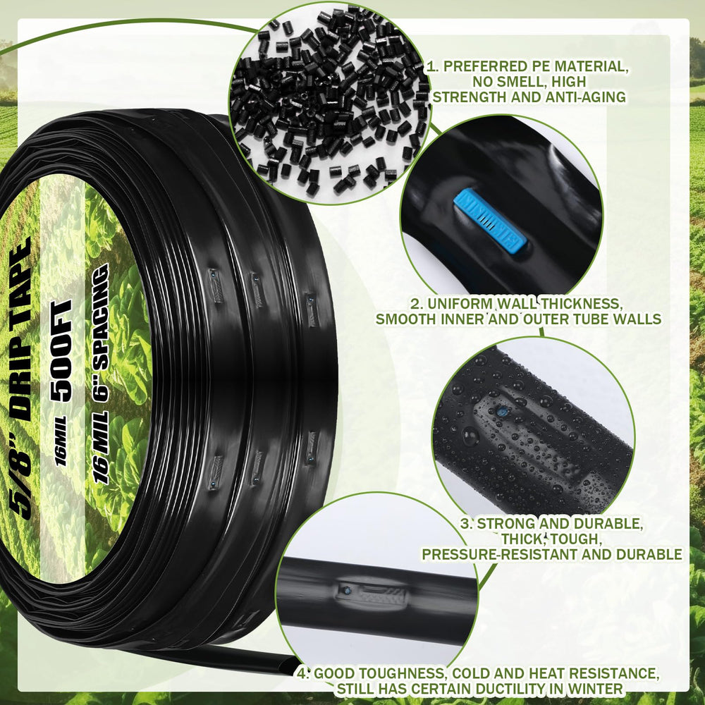 Tondiamo close-up of 6-inch emitter spacing ensuring uniform watering